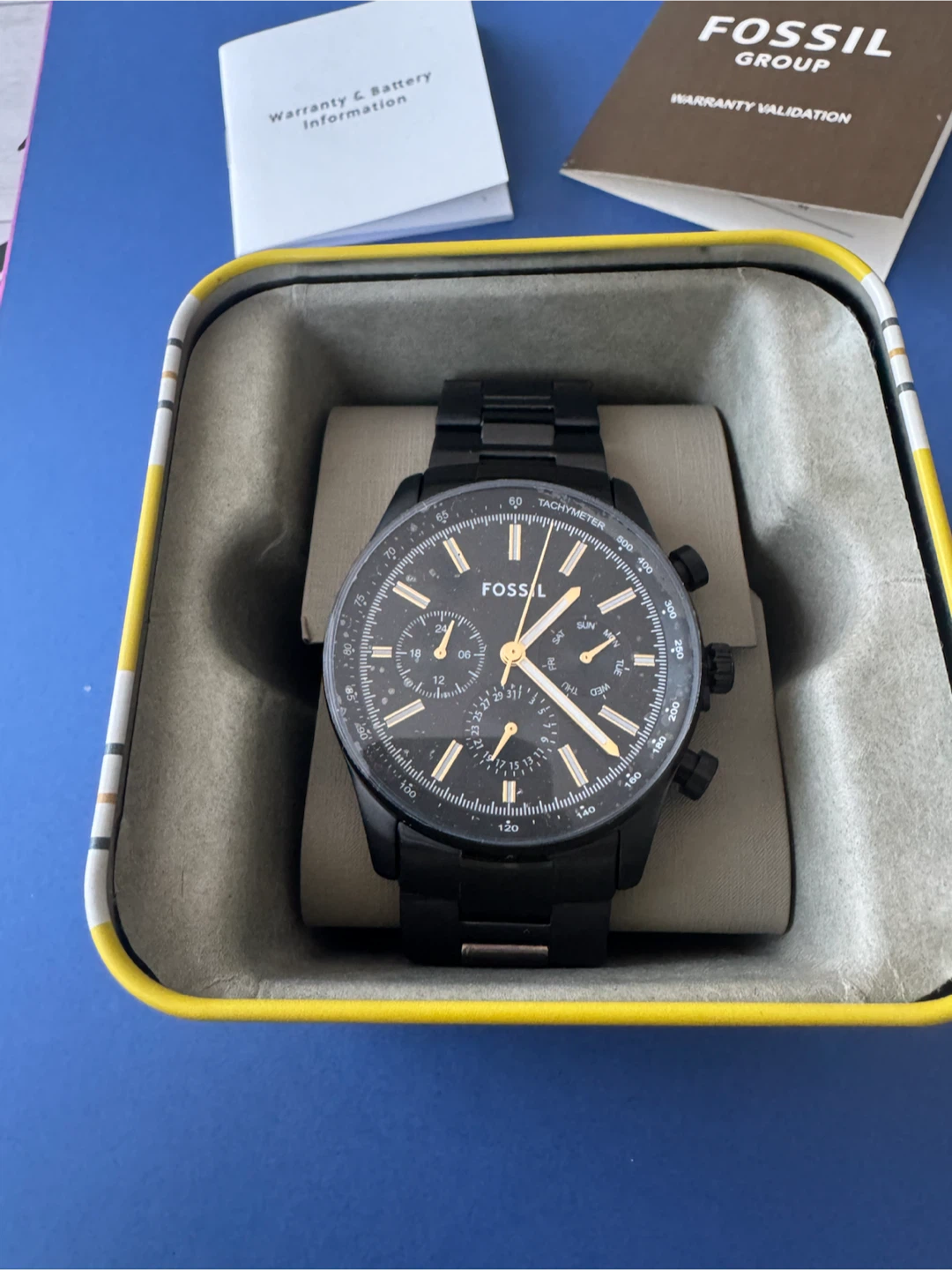 NEW Never used Fossil Chronograph Watch with Tin. - photo 4