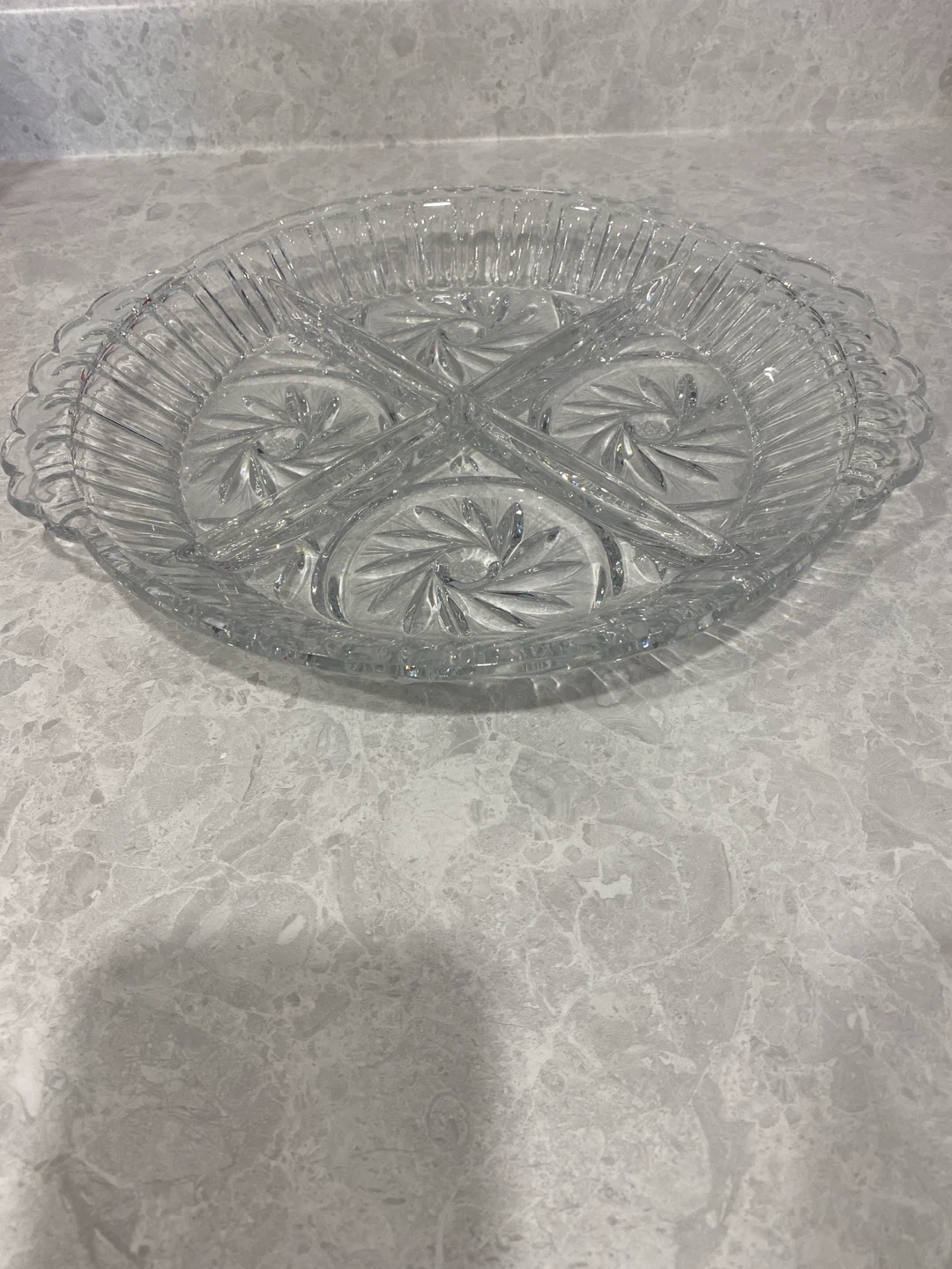 Clear Glass Divided Serving Platter - photo 2