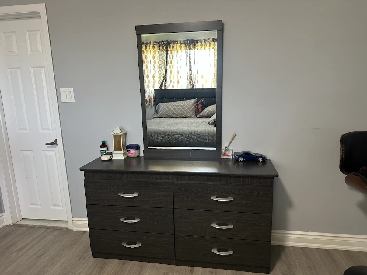 King size storage bed full set with mirror vanity and drawer - photo 3