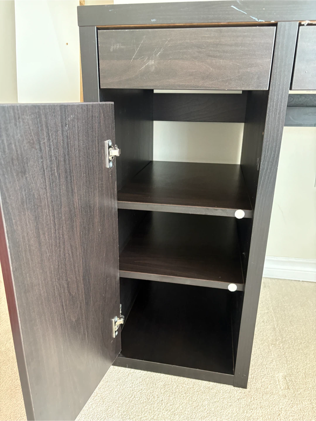 Dark Brown/ black  IKEA Desk with Cabinet and Drawers - photo 4