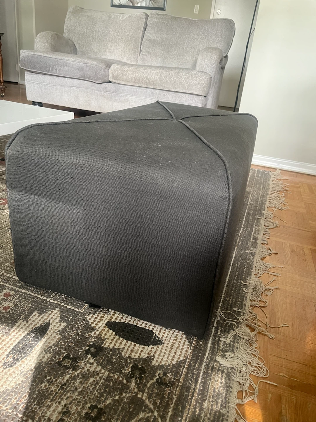 Modern Black Ottoman / Footstool – Excellent Condition