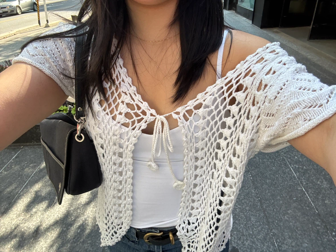 vintage cotton crochet top - photo 2