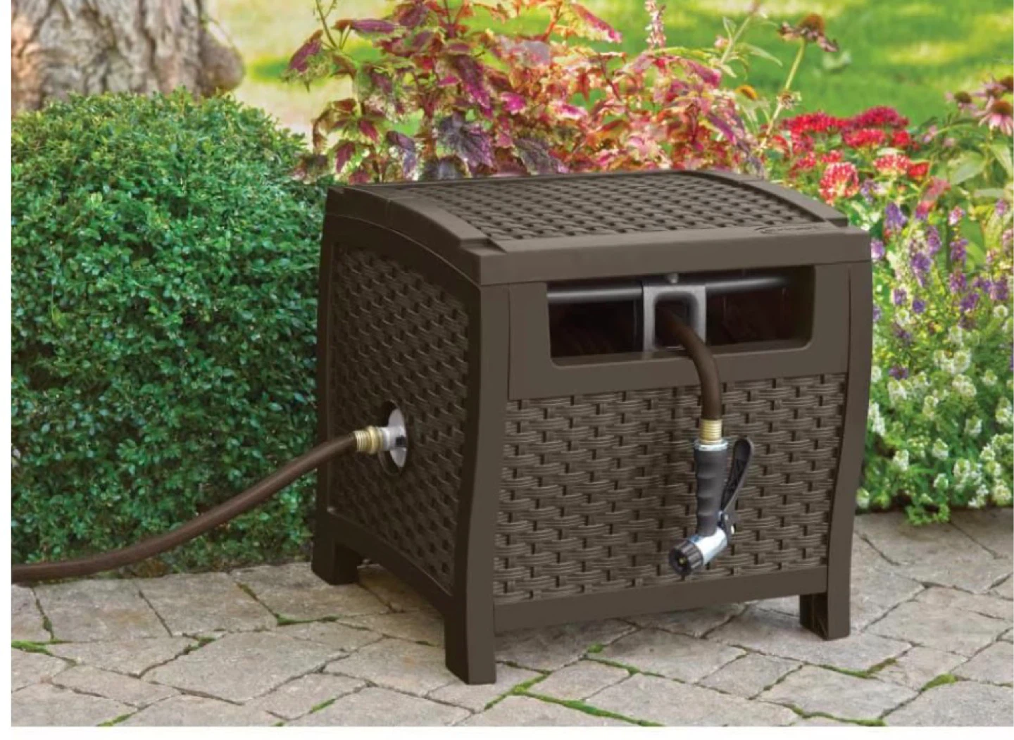 Suncast Slide Manual Hose Hideaway Reel Resin 175 ft Capacity