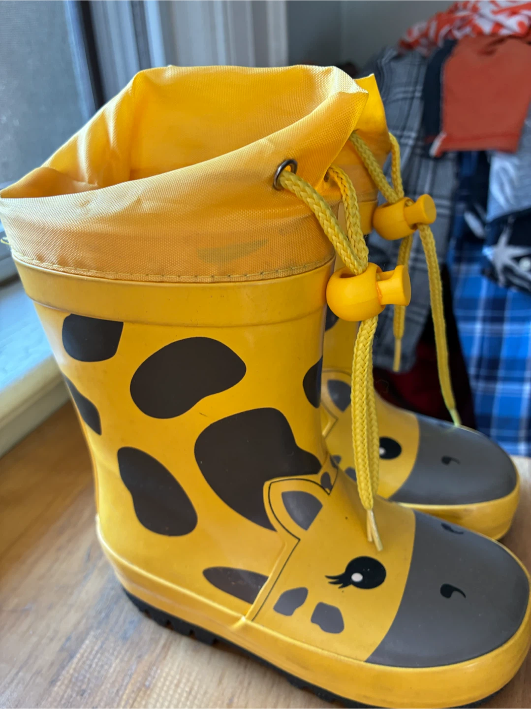 $6 Muddy Puddles Kids Sz 7 Giraffe Rain Boots Waterproof shoe - photo 3