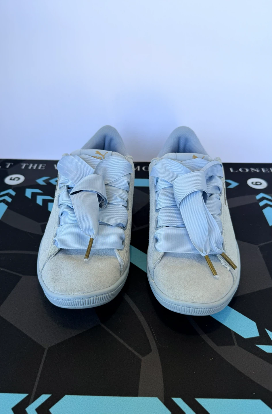 Puma Suede Ribbon Lace Sneakers - Sky Blue