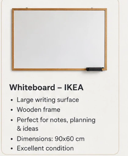 IKEA Study/Work Setup - Desk, Chair, Whiteboard - photo 3