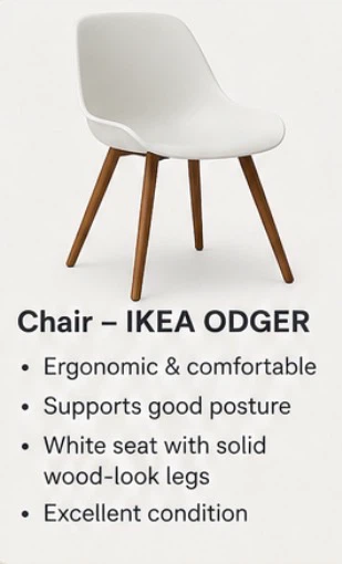 IKEA Study/Work Setup - Desk, Chair, Whiteboard - photo 4