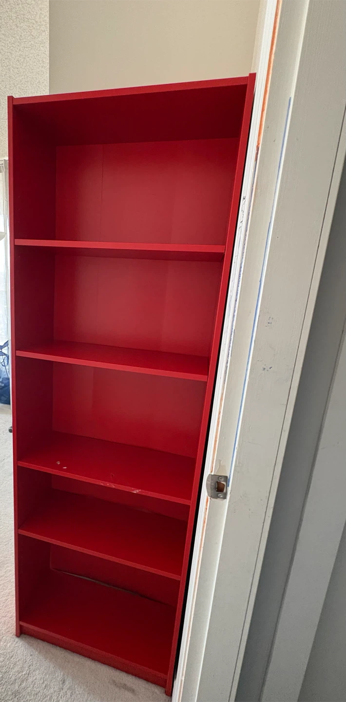 Red 5-Shelf Bookshelf IKEA