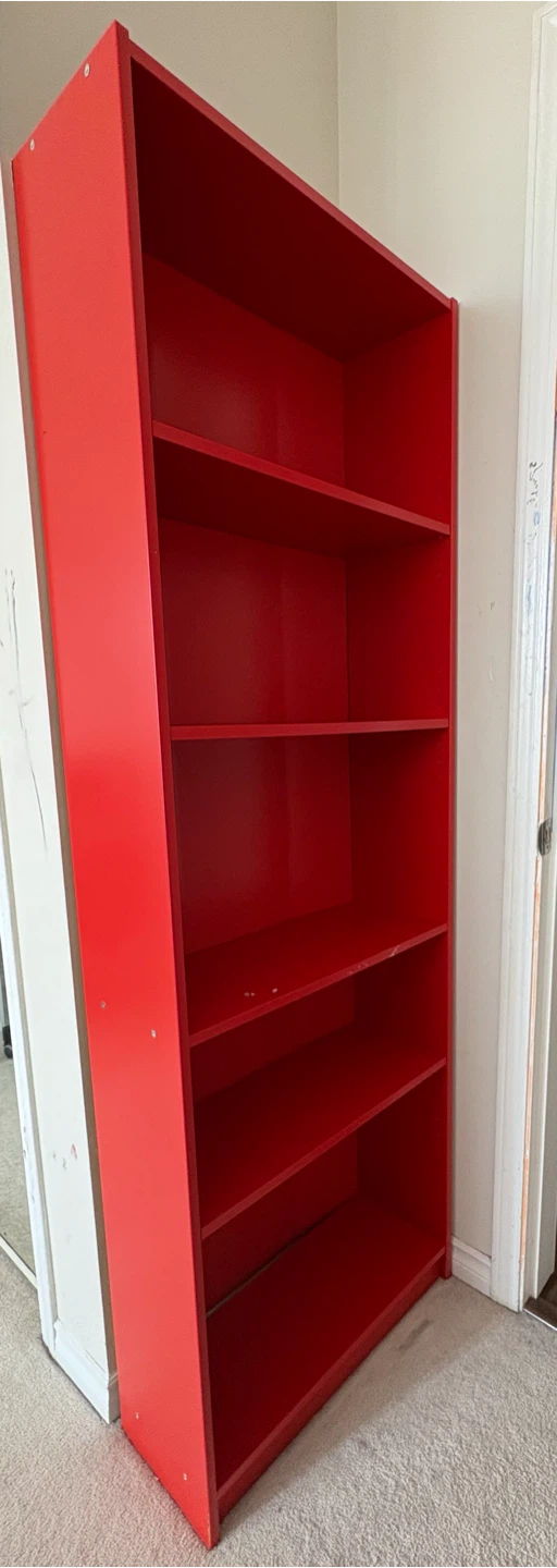 Red 5-Shelf Bookshelf IKEA - photo 2