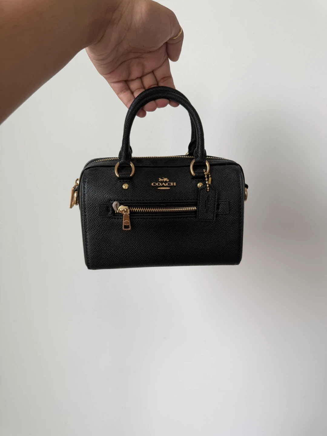 Coach Black Pebble Leather Mini Bowie Bag
