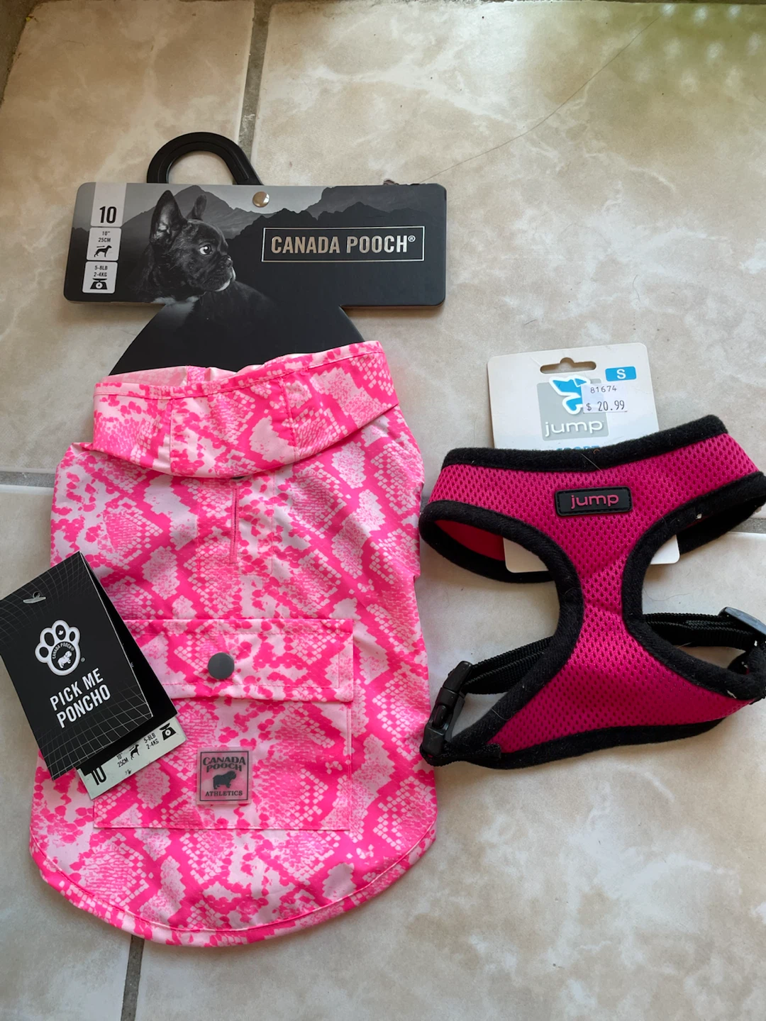 XS Brand New Dog Harness & Raincoat