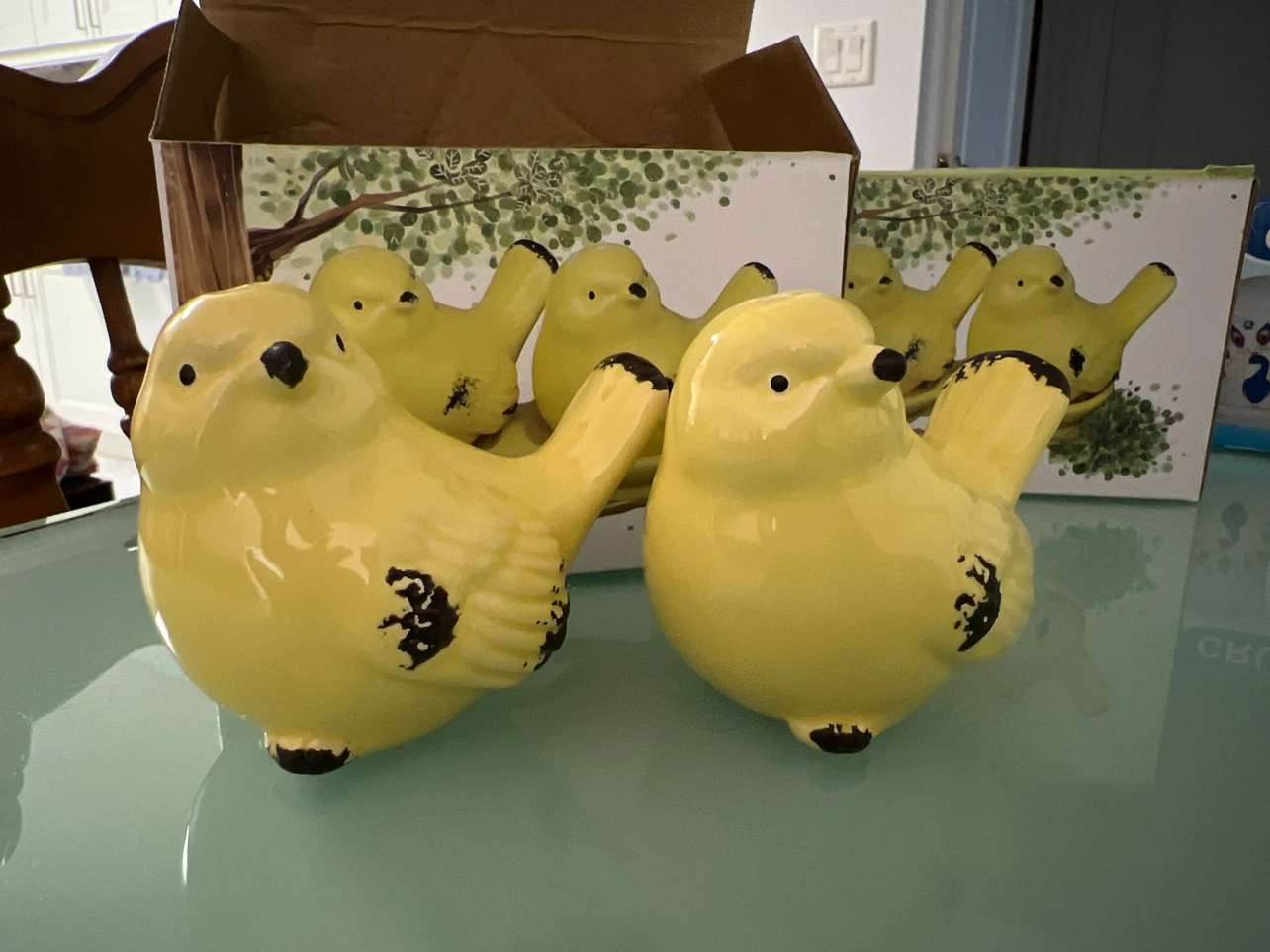 Cruet Set with Yellow Bird designs
