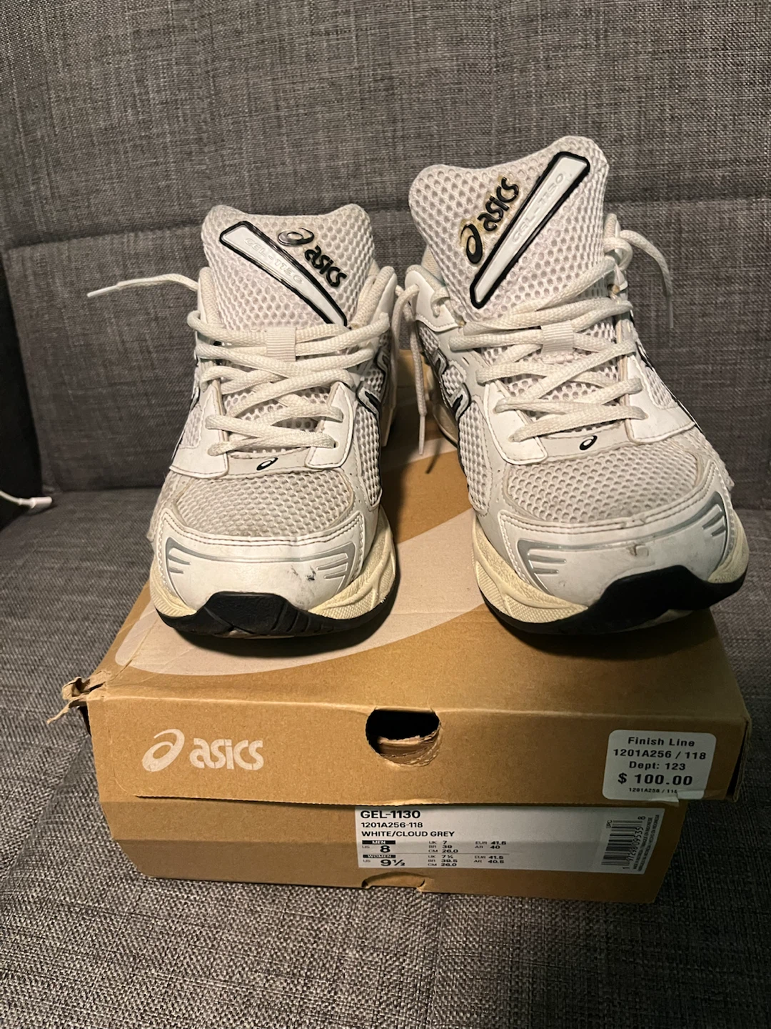 Asics Gel-1130 - Size 8 (Men's) - White/Cloud Grey - photo 3