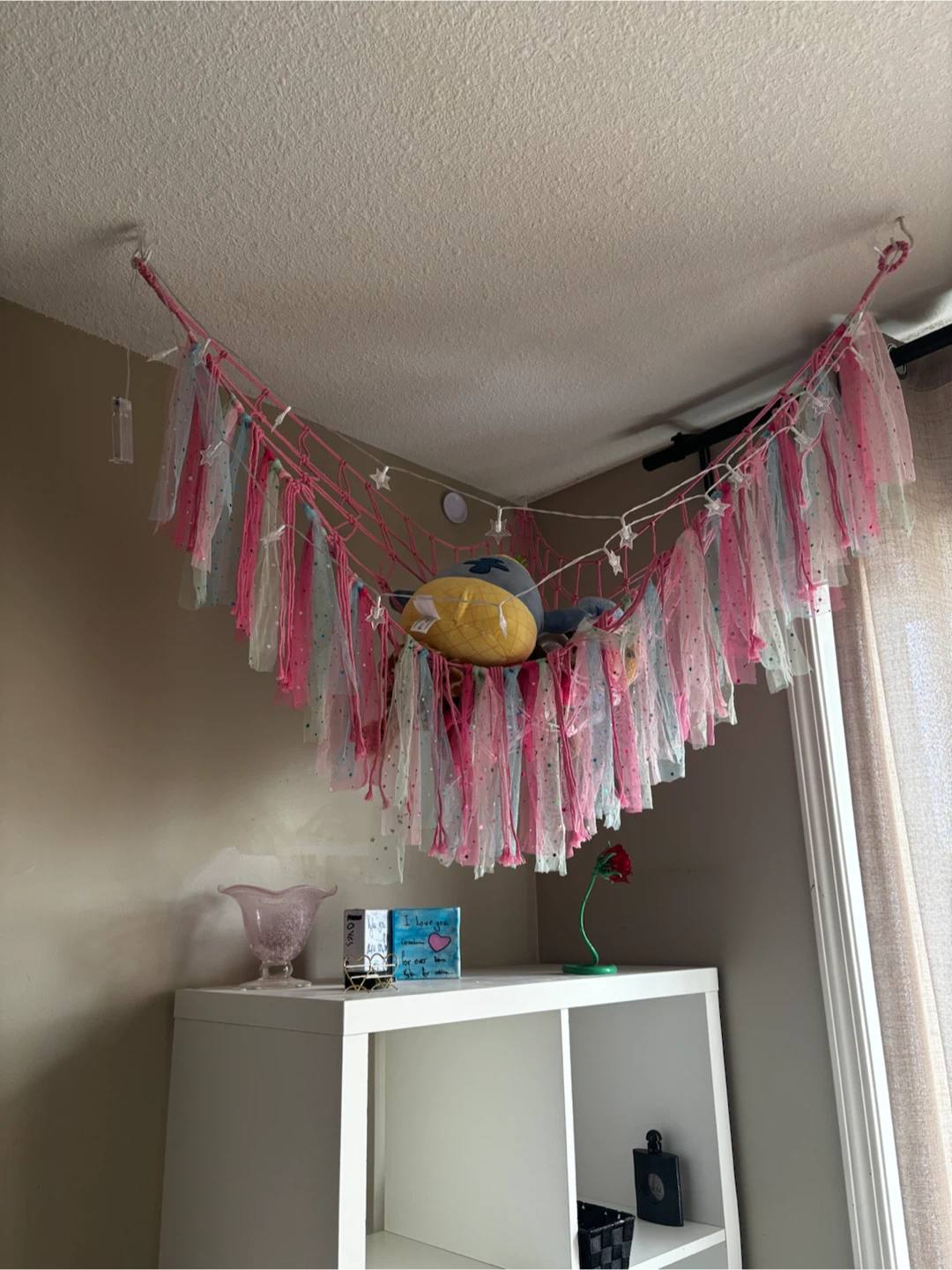 Hanging stuffed animal hammock