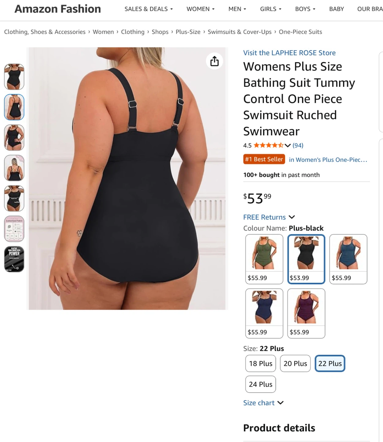 New LAPHEE ROSE Womens Plus Size Tummy Control Swimsuit - photo 2