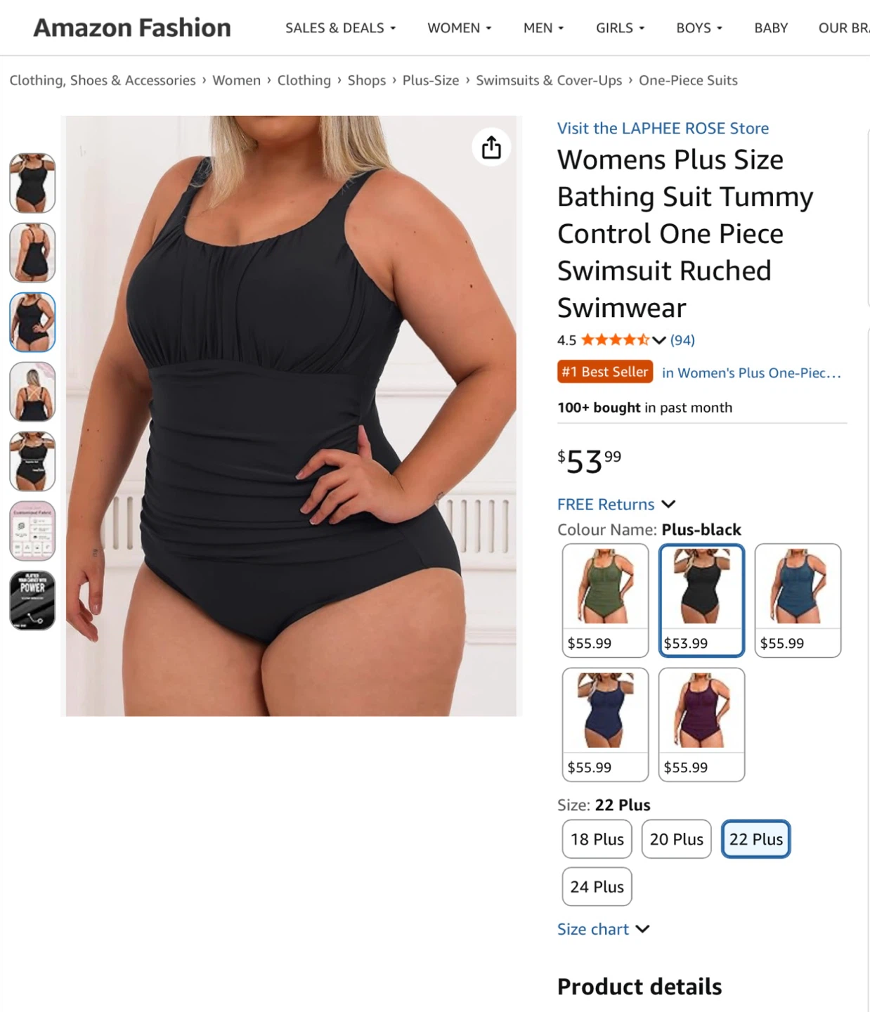 New LAPHEE ROSE Womens Plus Size Tummy Control Swimsuit - photo 3