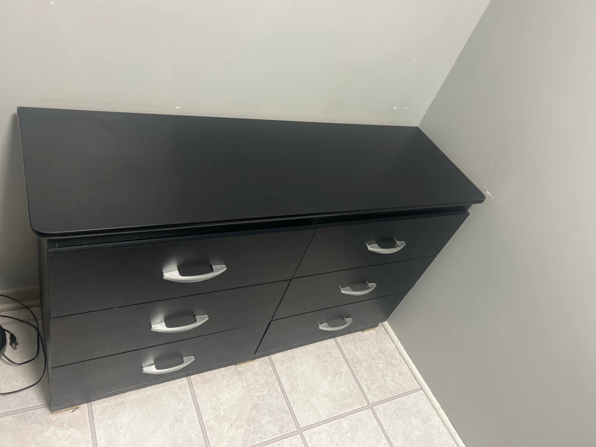 Black Dresser with 6 Drawers