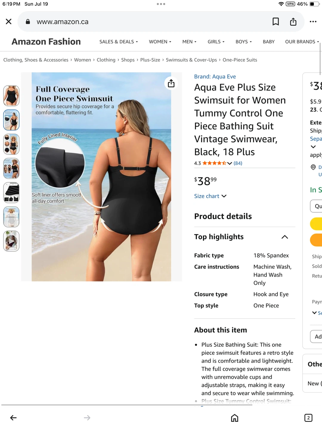New Plus Size 16 One Piece Swimsuit - photo 4