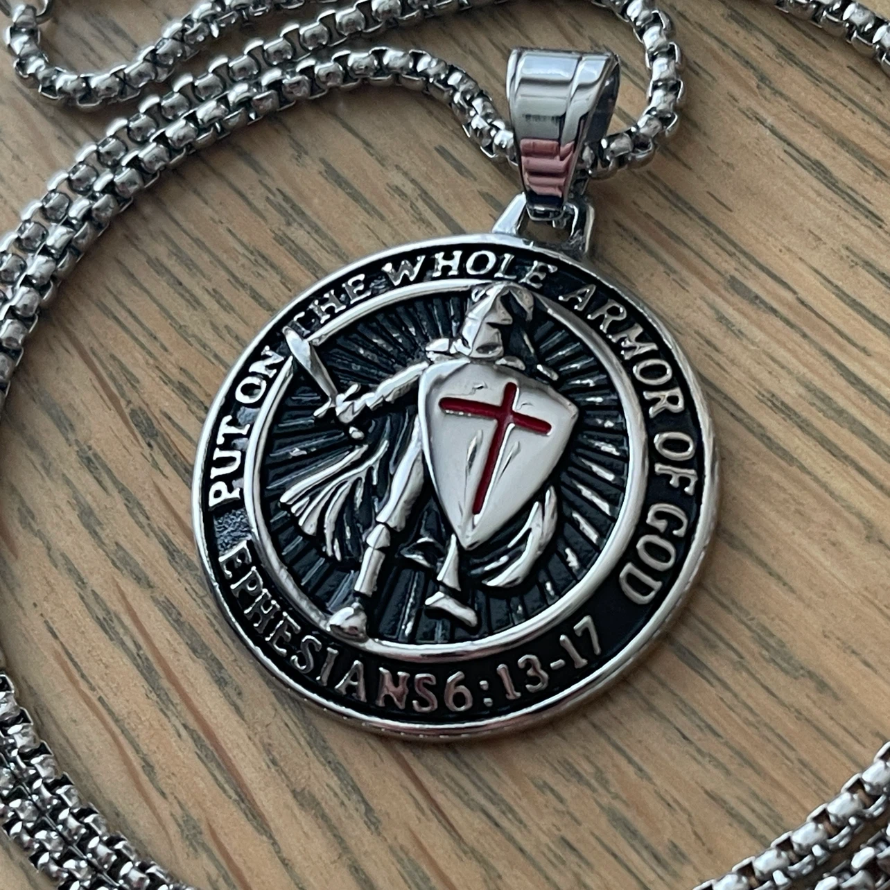 Armor of God stainless steel necklace