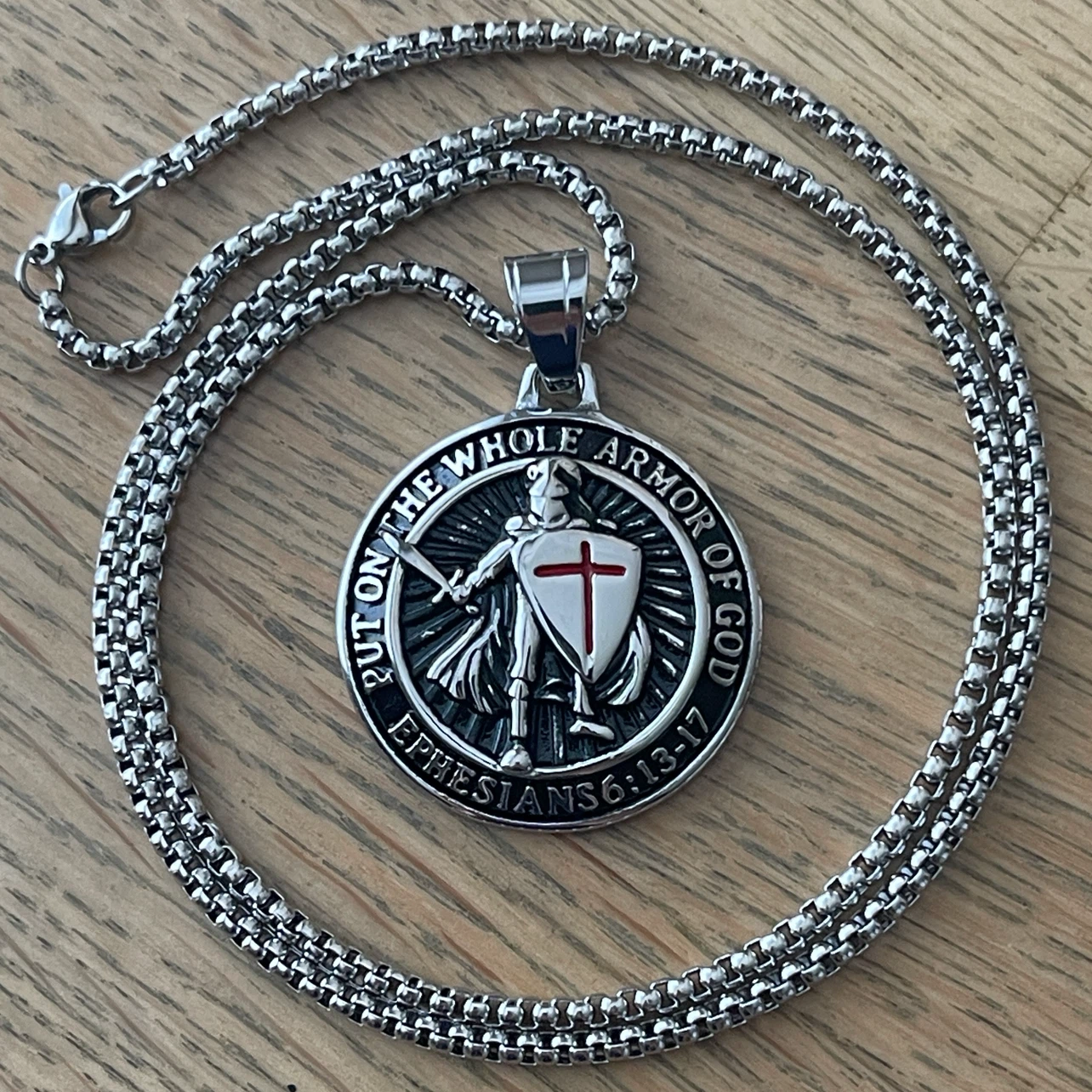 Armor of God stainless steel necklace - photo 3