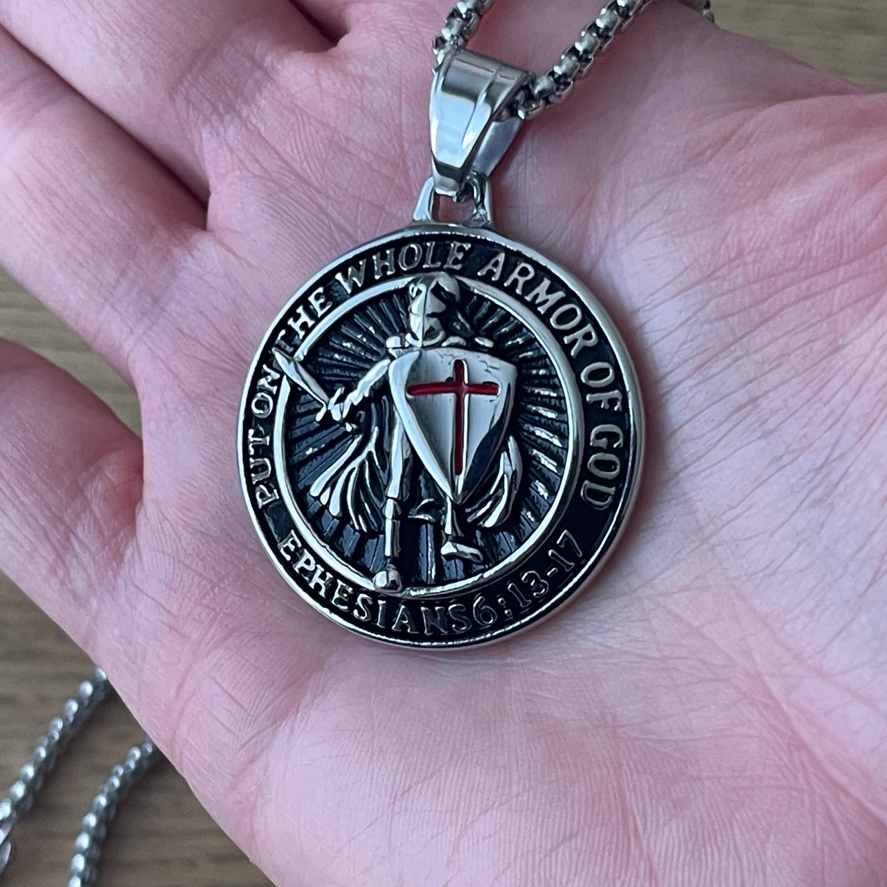 Armor of God stainless steel necklace - photo 4