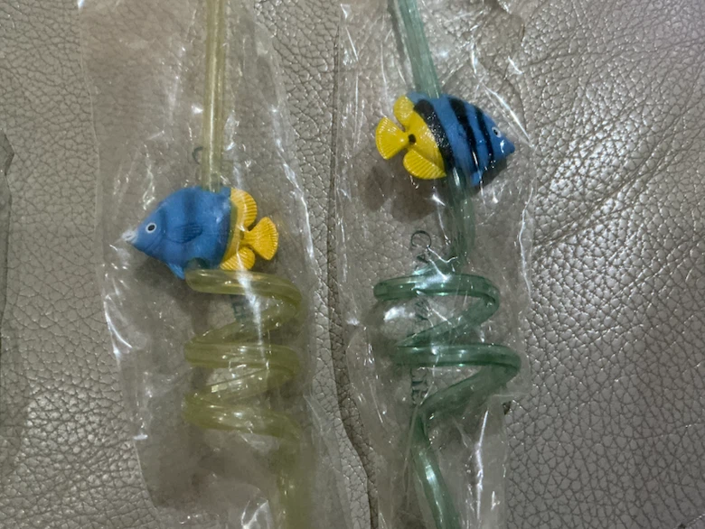 Set of 6 Decorative Drinking Straws with Fish Charms - photo 2