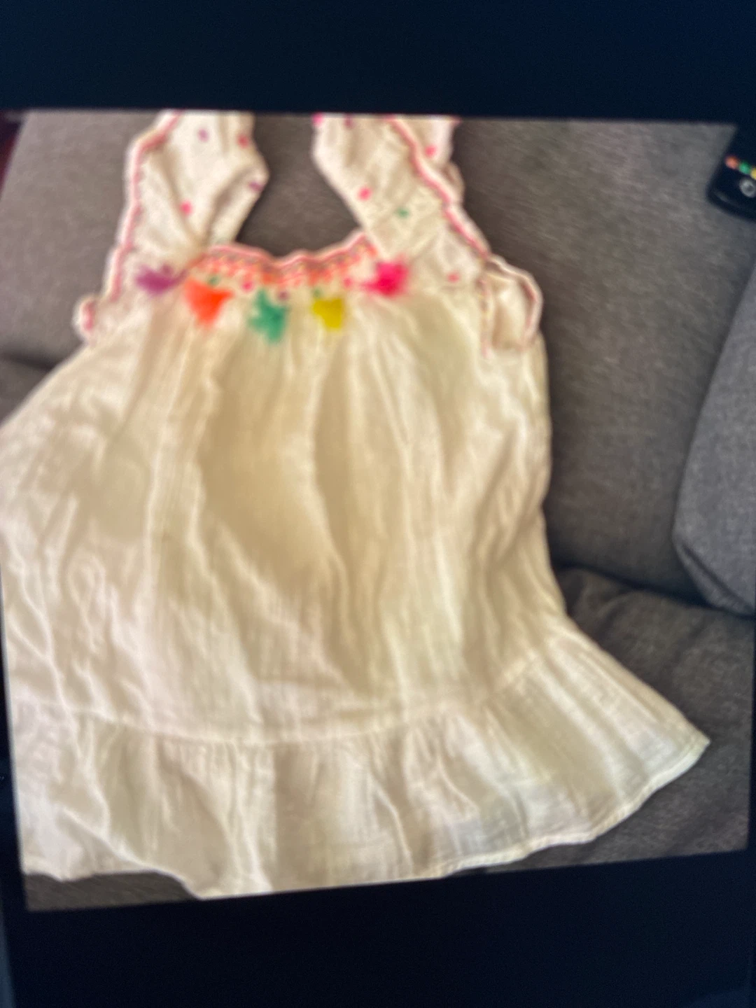 Cat & Jack White Gauze Tunic Top with Tassels Size 3T