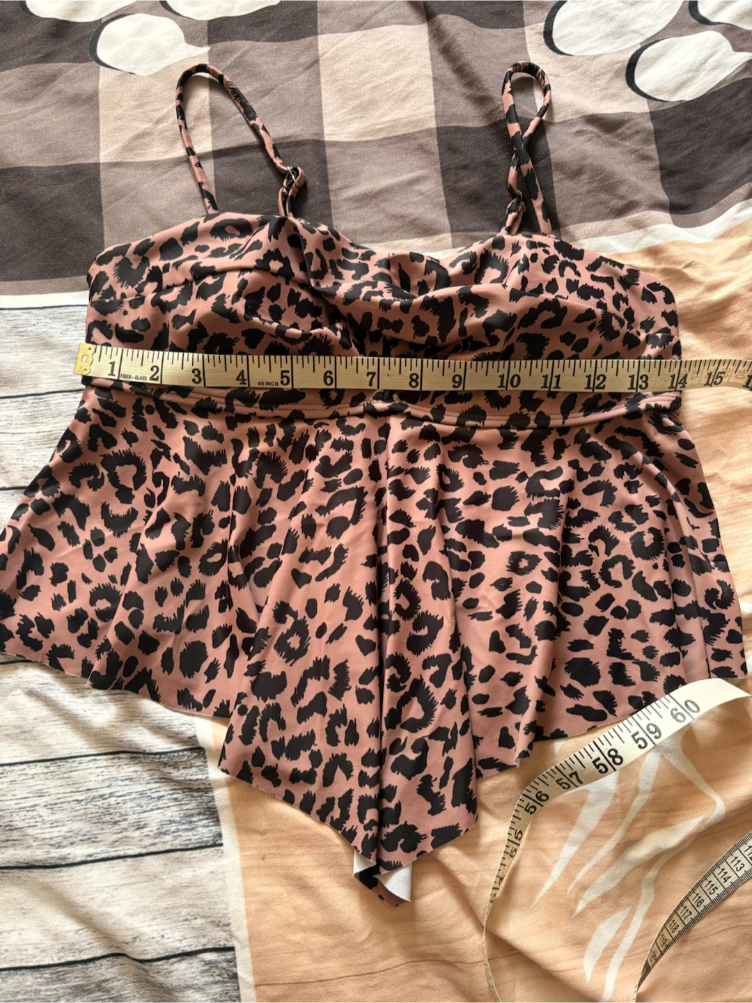 Tan Leopard Print Peplum Top - photo 2