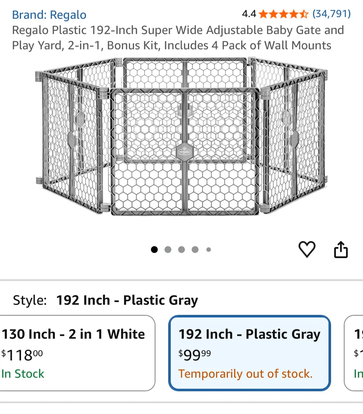Regalo 2-in-1 Play Yard & Safety Gate – Like New - photo 3