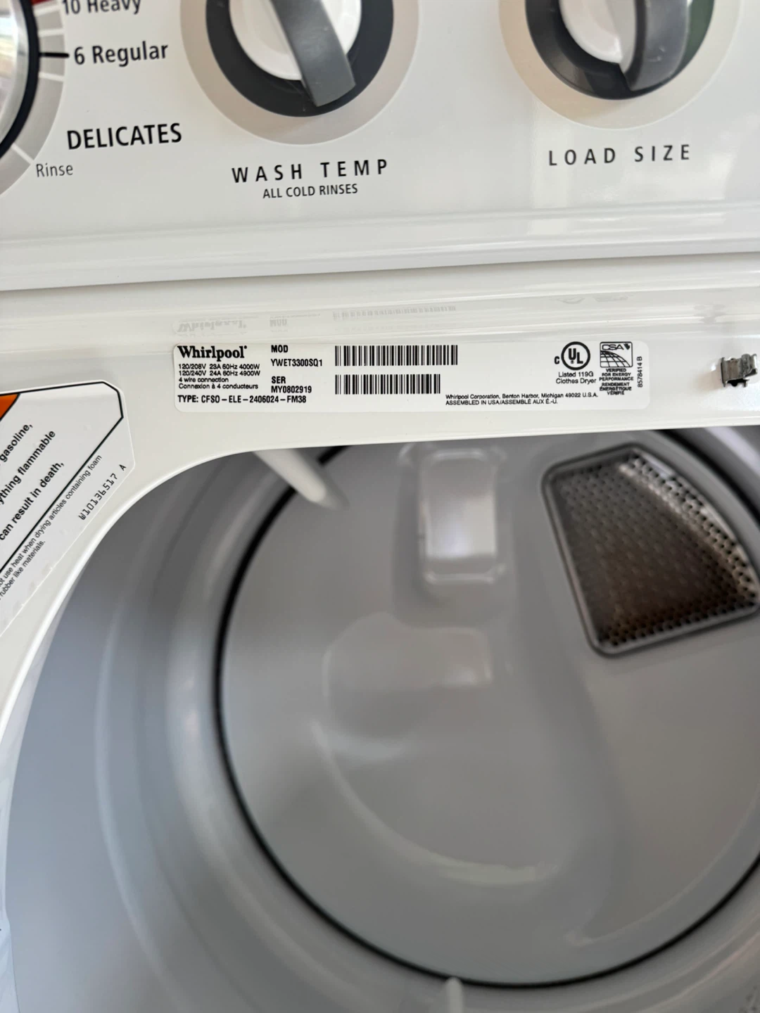 Whirlpool Washer and Dryer Stackable Set - photo 3