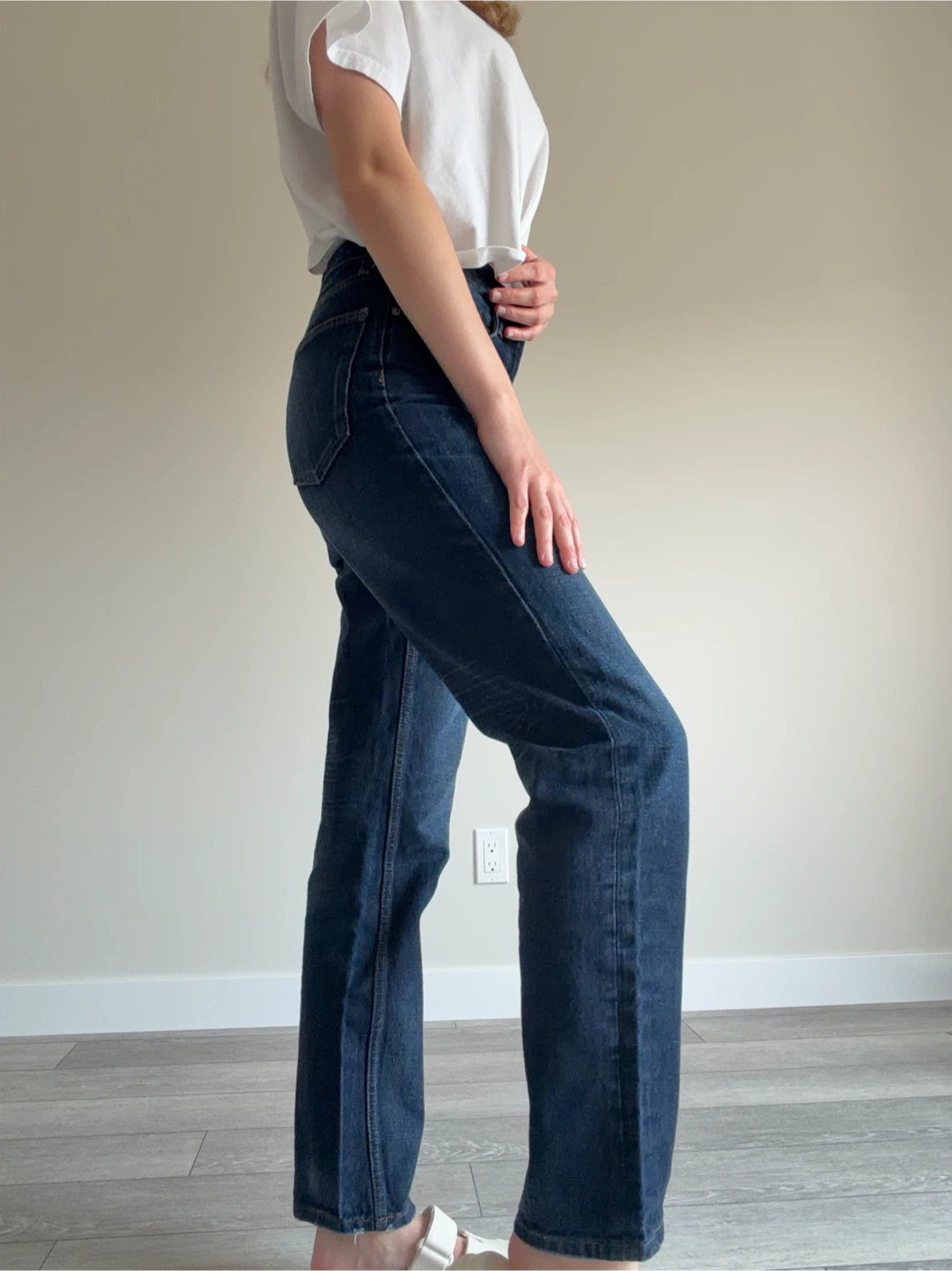 ZARA Dark Wash Straight Leg Jeans - photo 2