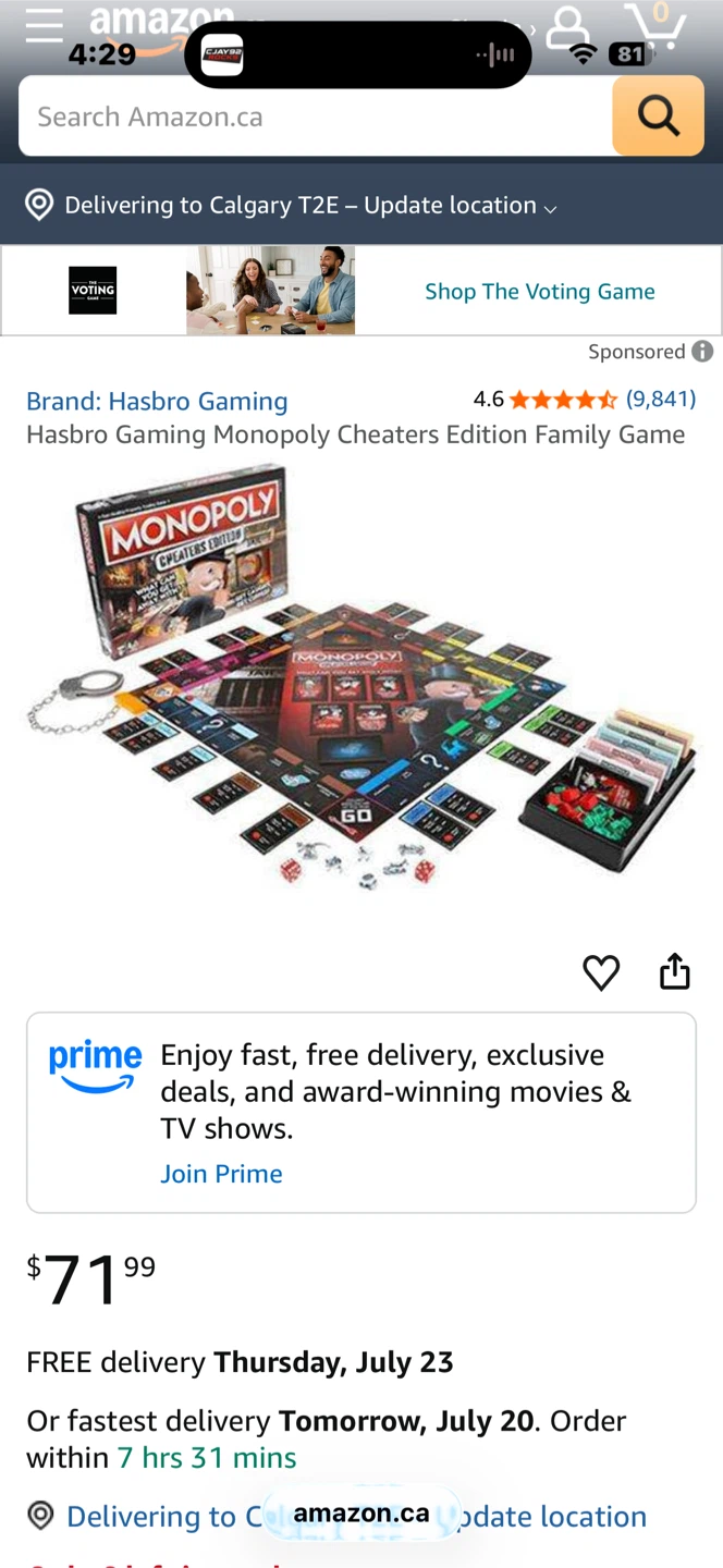 Hasbro Gaming Monopoly Cheaters Edition Family Game