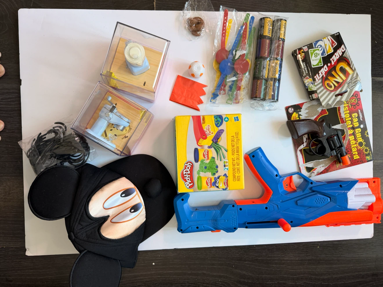 Toys - Nerf Blaster, Uno Dare, mini brands, Mickey Mouse Hat &