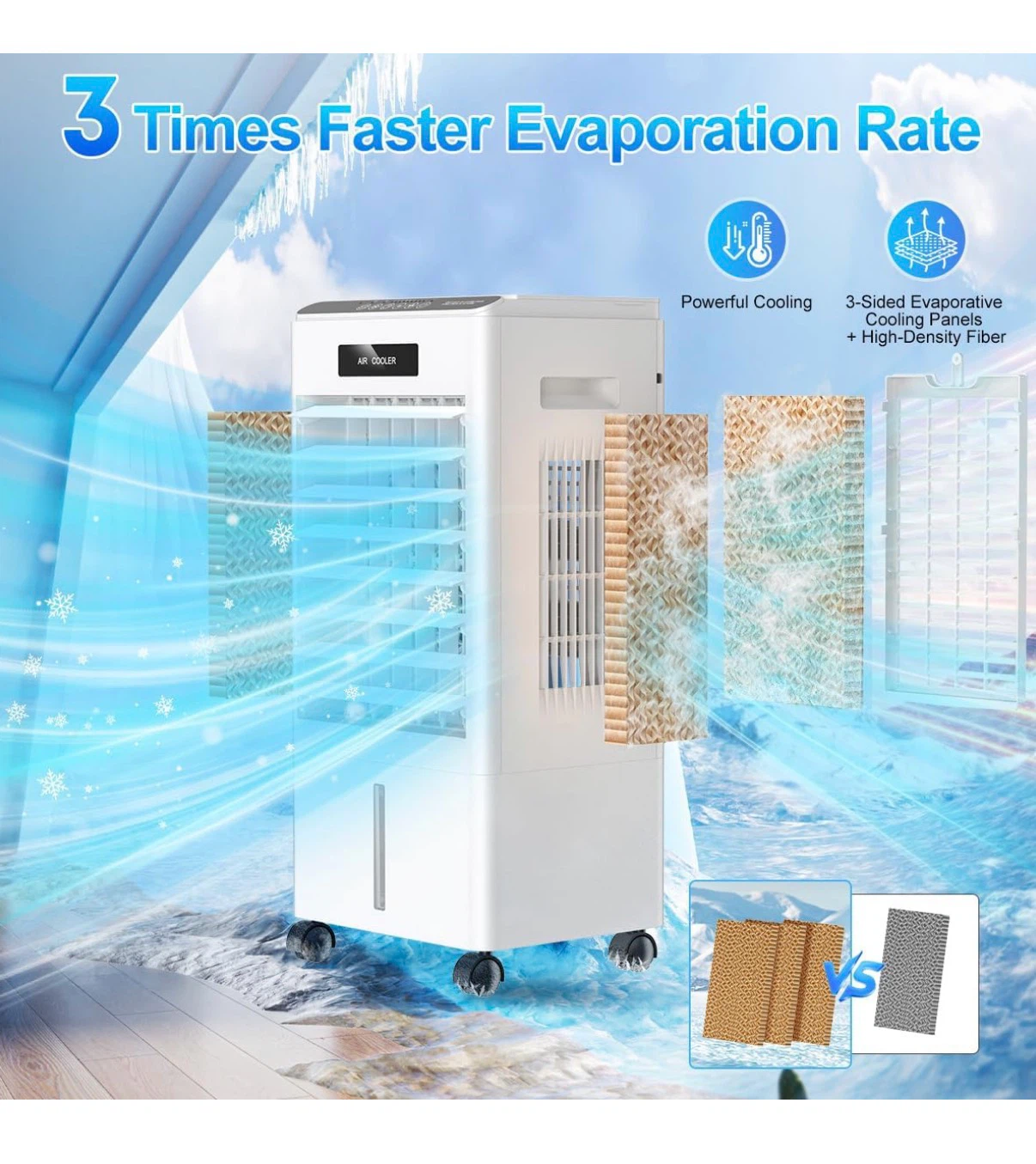 Portable Air Cooler Fan with Remote & 4 Ice Packs - photo 3