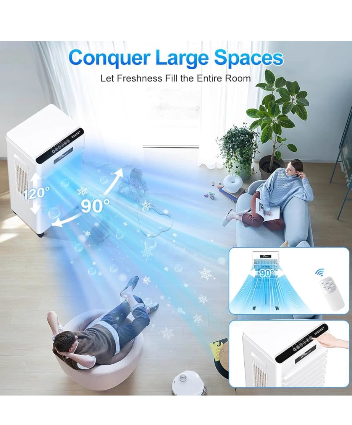 Portable Air Cooler Fan with Remote & 4 Ice Packs - photo 4