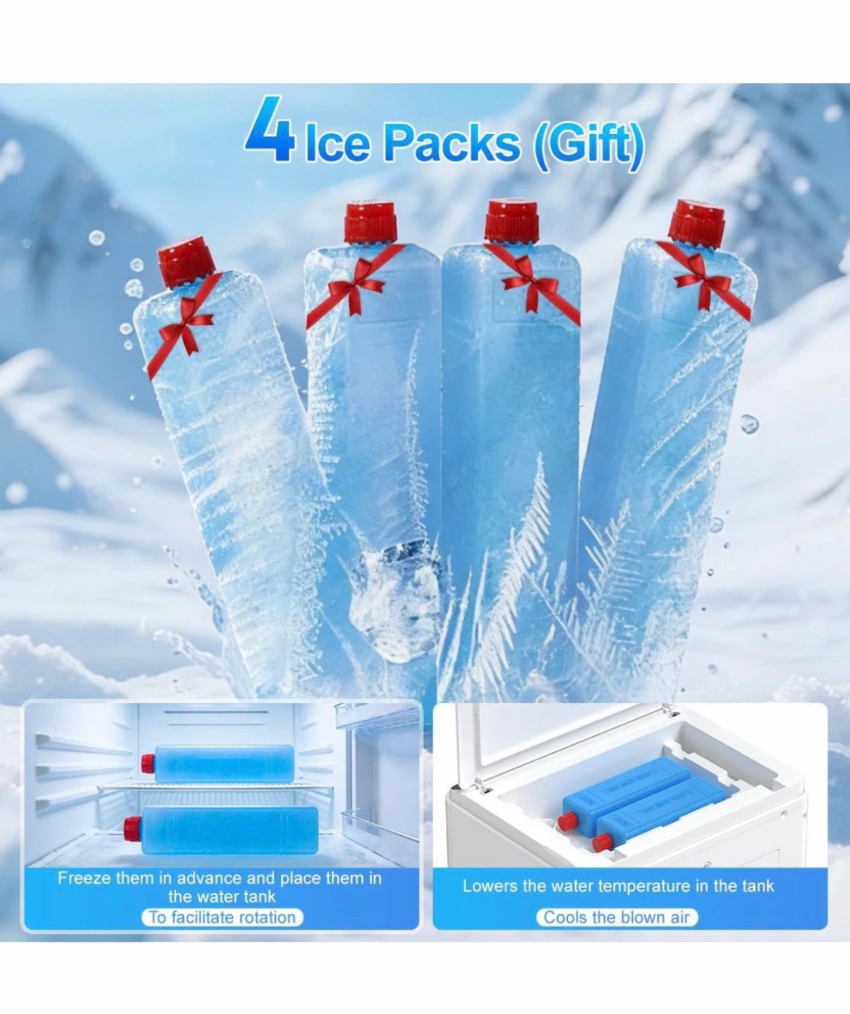 Portable Air Cooler Fan with Remote & 4 Ice Packs - photo 5