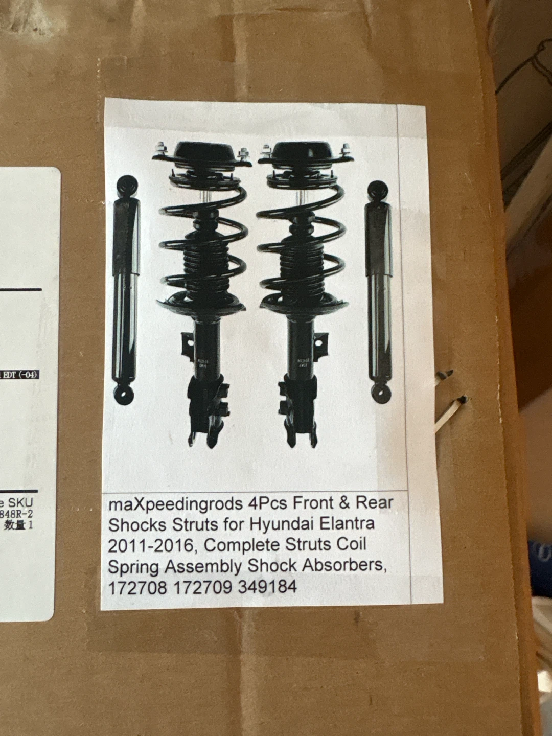 4Pcs Front & Rear Shocks Struts for Hyundai Elantra 2011-2016