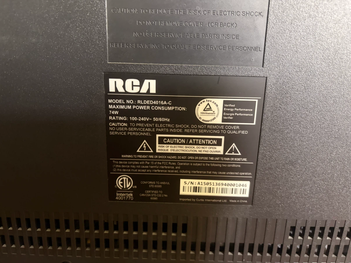 RCA 40 inch 1080P Full HD LED TV RL DED4016A-C - photo 3