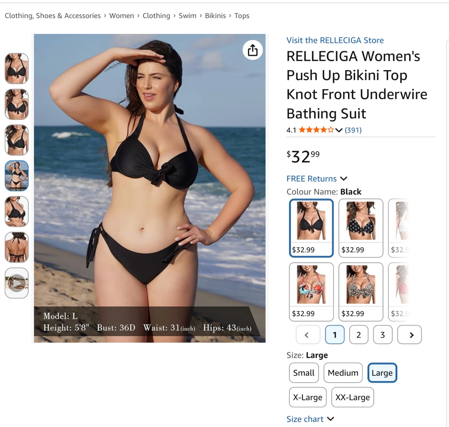 New L Women's Push Up Bikini - photo 2