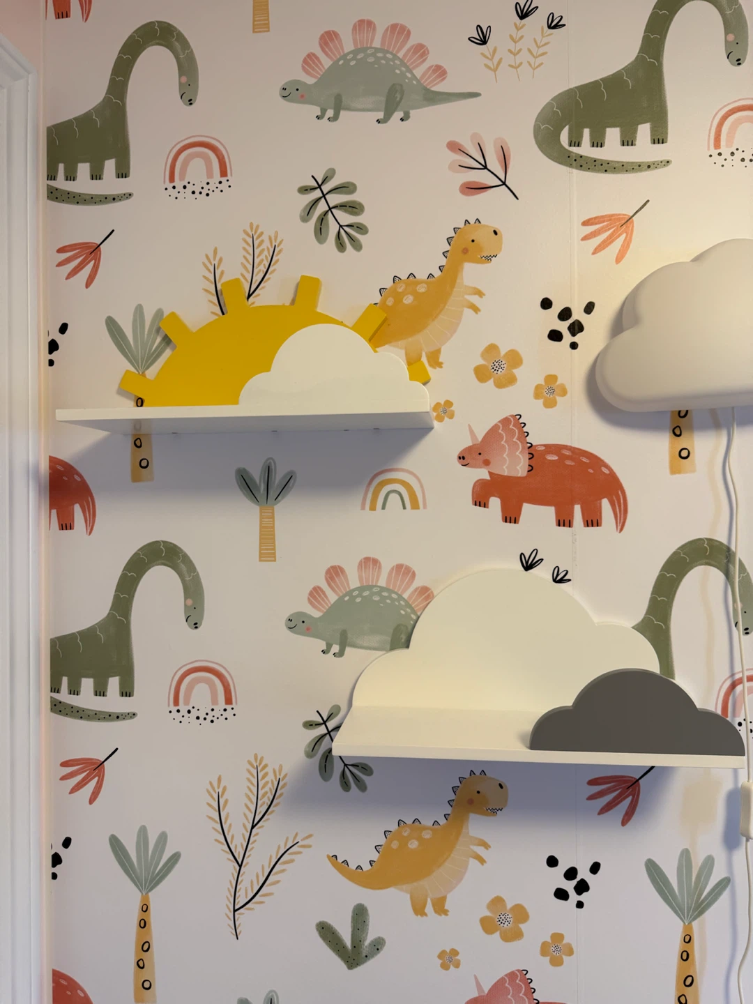 Two Cloud and Sun Shaped Shelves