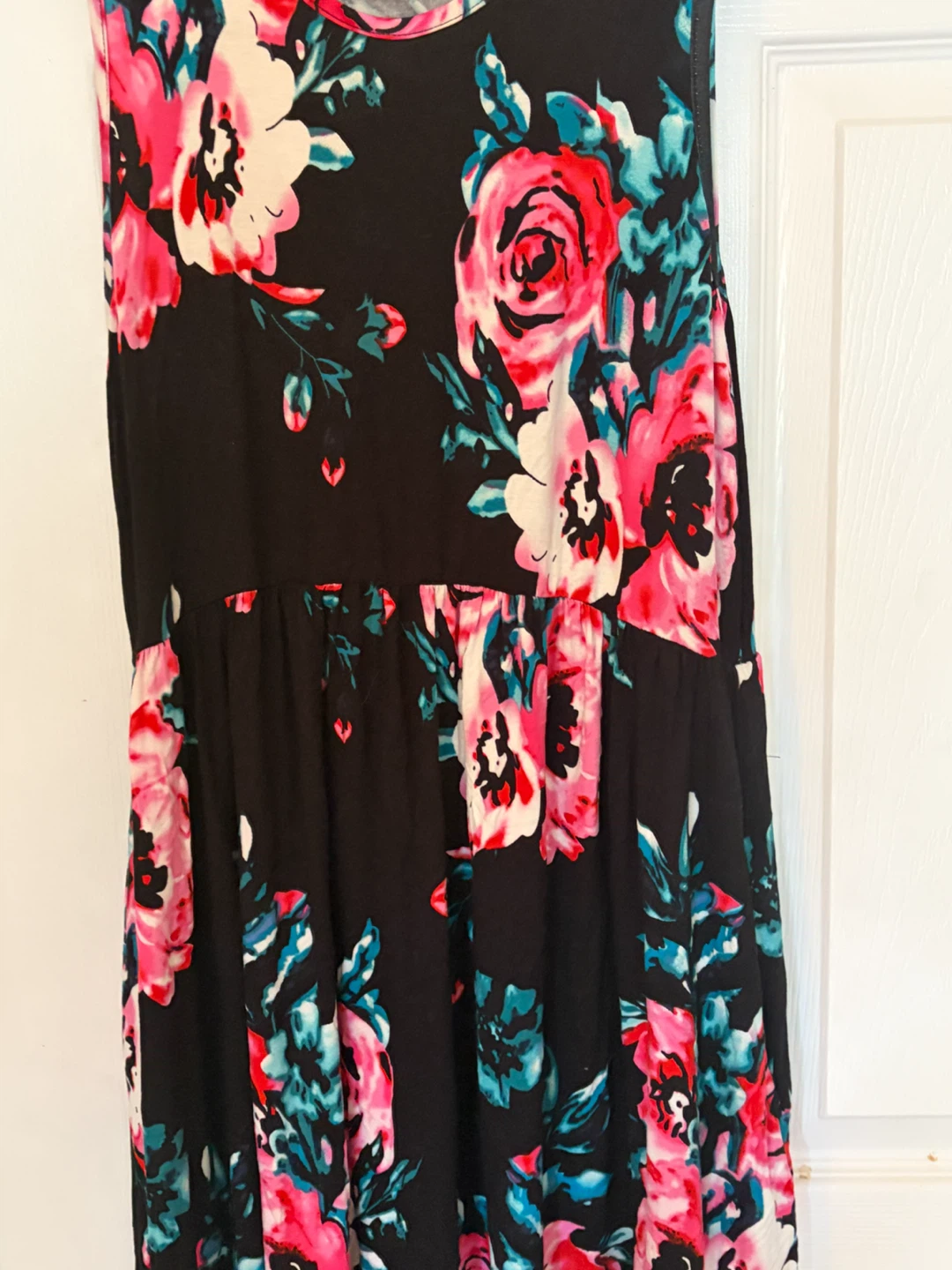 Black Floral Sleeveless Maxi Dress - photo 2