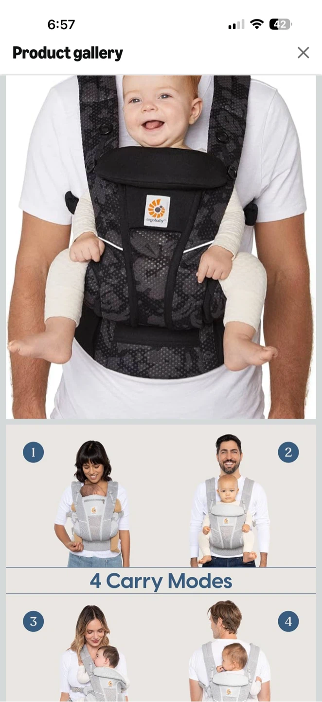 Ergobaby Omni Breeze Carrier with Ergobaby Wind/Rain Cover - photo 3