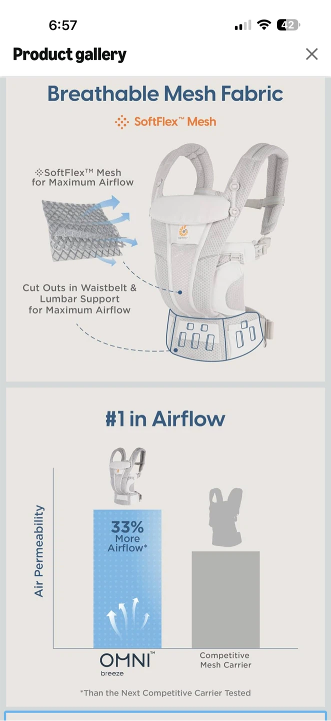 Ergobaby Omni Breeze Carrier with Ergobaby Wind/Rain Cover - photo 4