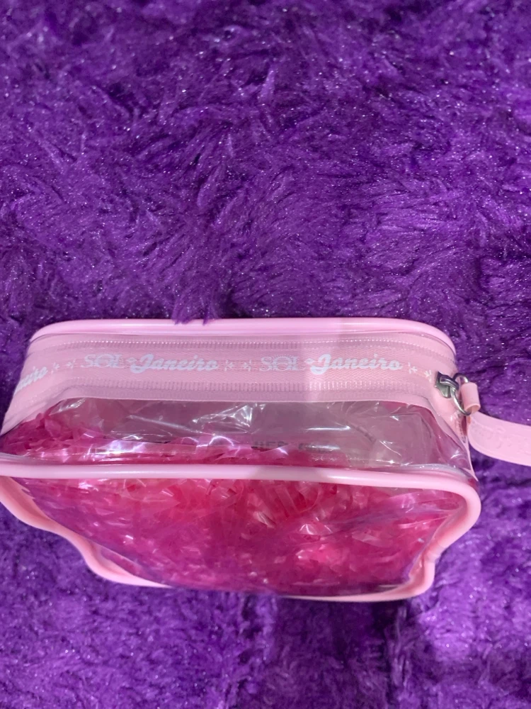 Sol de Janeiro Clear Cosmetic Bag with Pink Shredded Filler - photo 2
