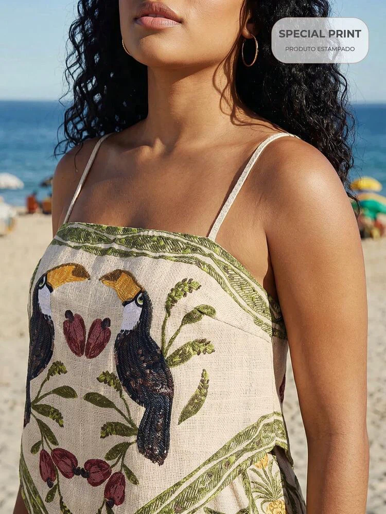 Cream Toucan and Tropical Print Coord Set - photo 2