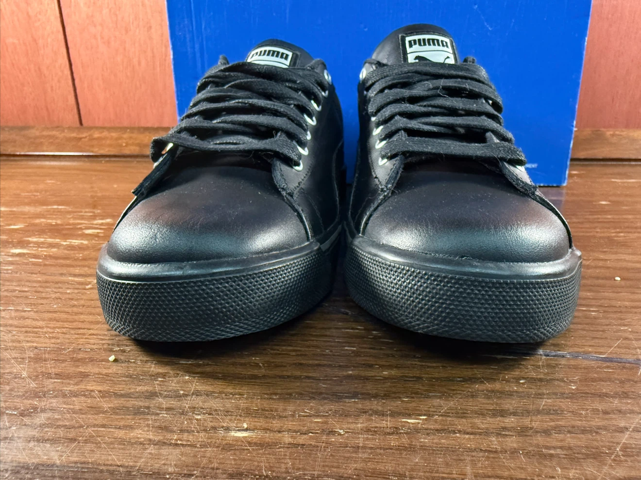 Puma Benny Triple Black Men’s Athletic Leather Shoes Size US 8,5 - photo 4