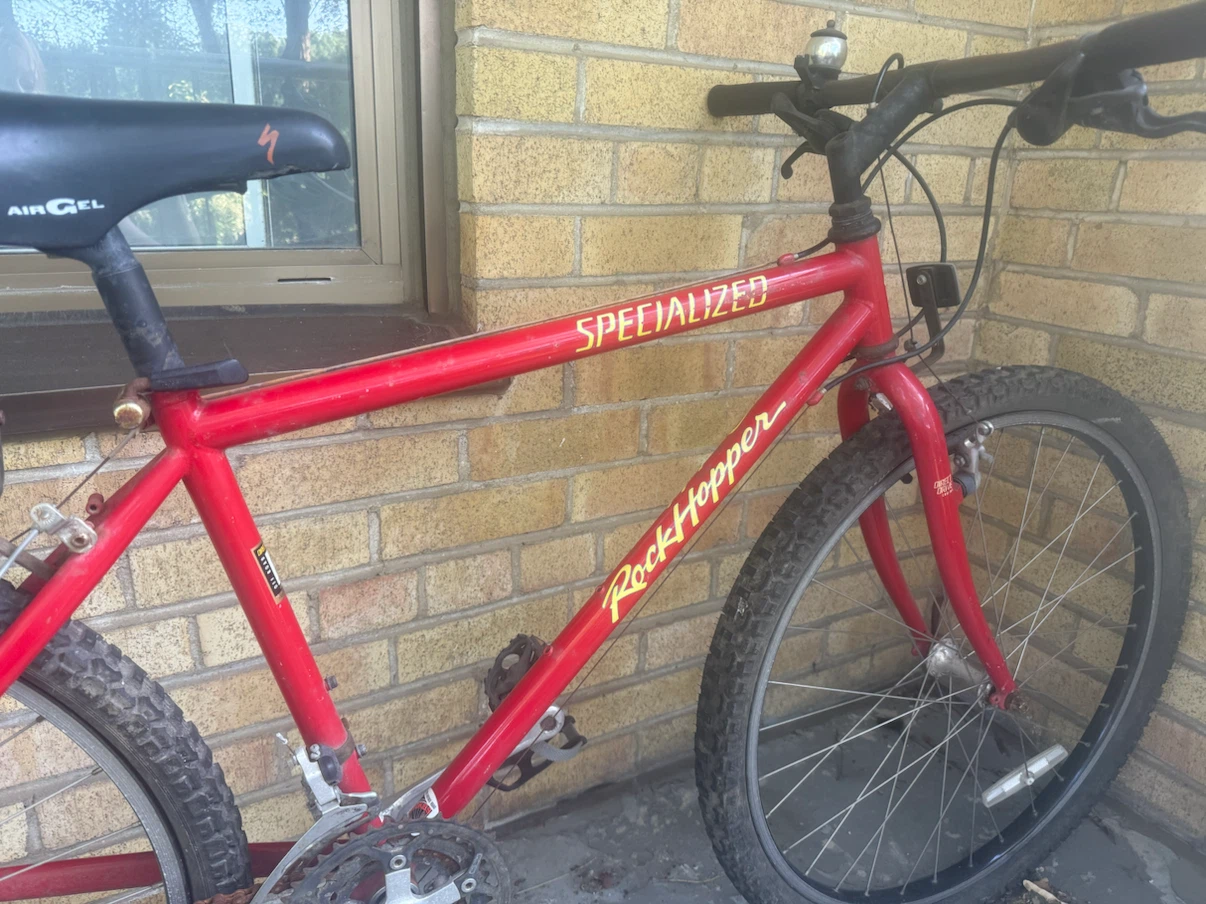 Red Specialized Rockhopper Mountain Bike