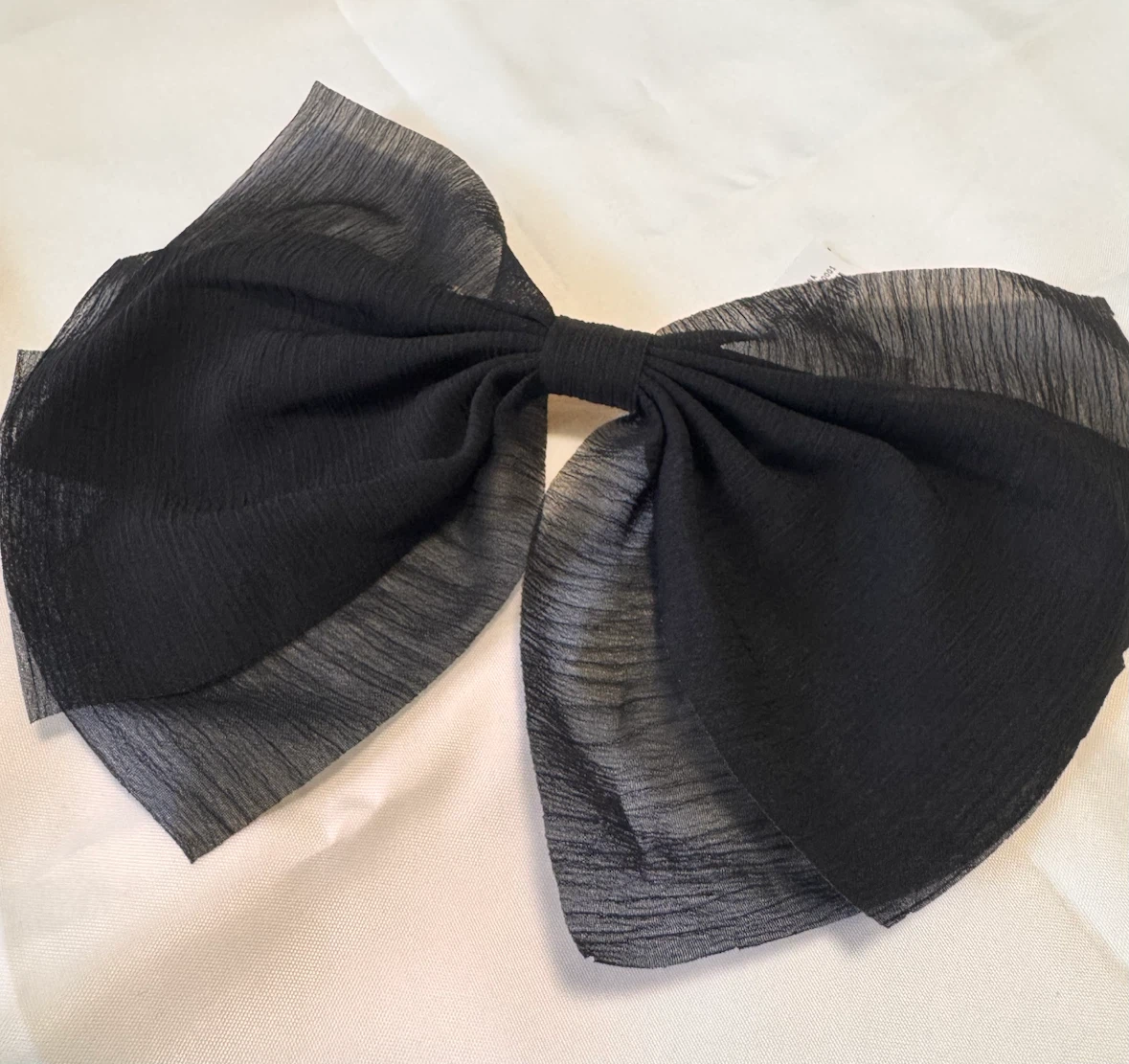 J. Crew Black Chiffon Bow Hair Clip