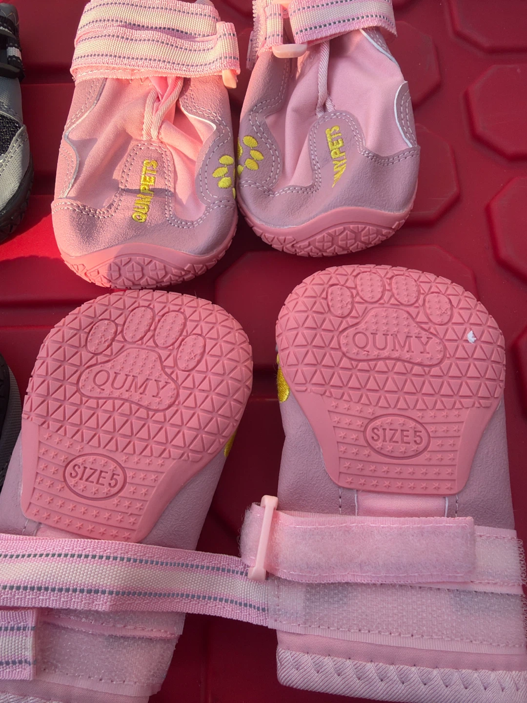 QUMY Pet Dog Boots Size 5 (Pink & Grey) - photo 2