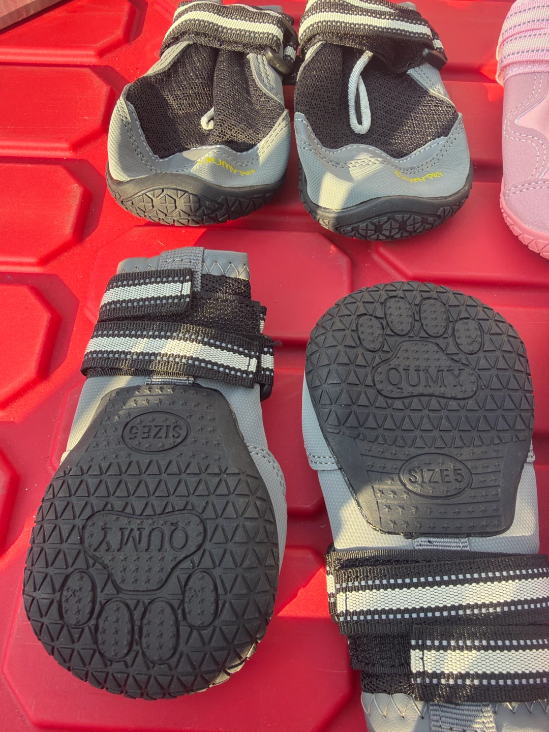QUMY Pet Dog Boots Size 5 (Pink & Grey) - photo 3